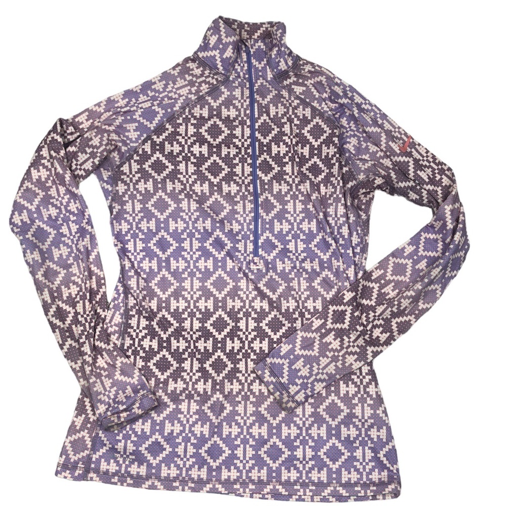Nike Pro Dr-Fit Quarter Zip Print Top